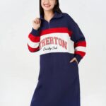 Váy liền nữ dáng dài, phối màu