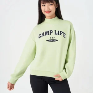 Áo Nỉ Nữ Oversize Cắt Bổ Tinh Tế